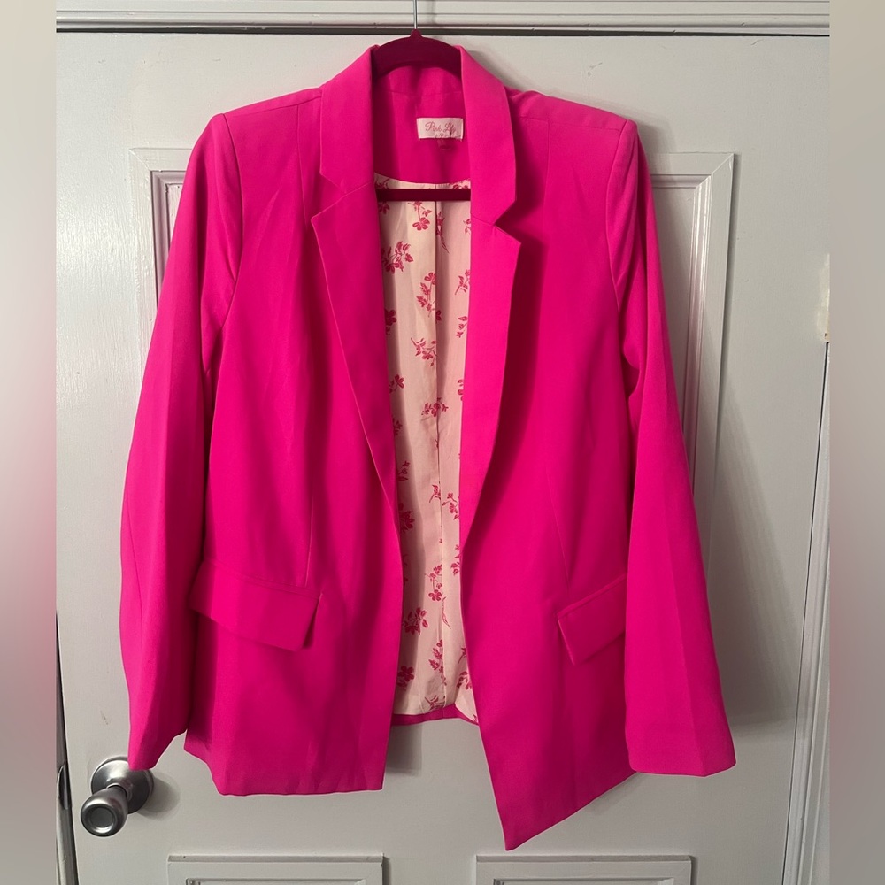 neon pink blazer